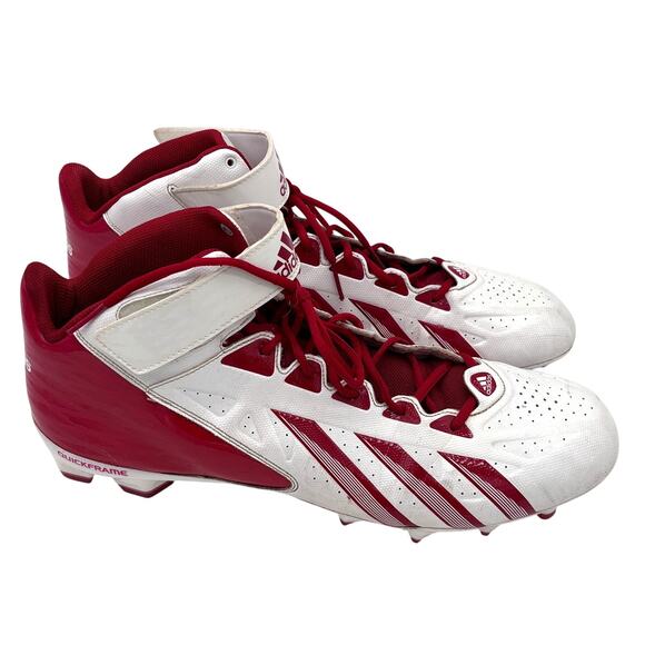 Adidas Quick Frame Football Cleats Men\'s Size 17 Red & White Athletic main image 4